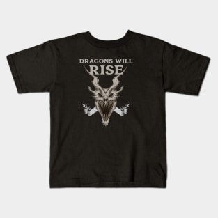 Dragons Will Rise - Black Dragon Kids T-Shirt